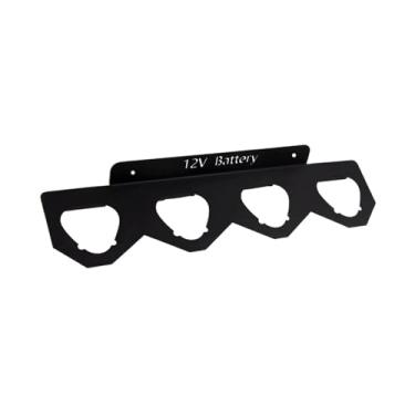 Imagem de Baoblaze Suporte de bateria versátil fácil de instalar organizador resistente suporte de parede para trabalho caminhão escritório oficina, 4 Vagas