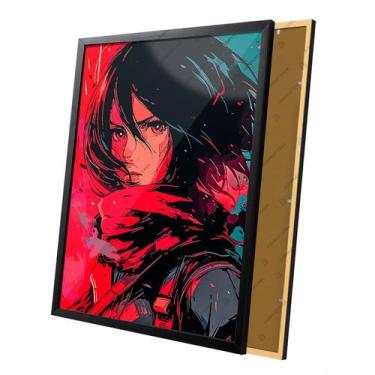 Imagem de Quadro Anime Mikasa Attack On Titan Moldura e Vidro - Complet Casa