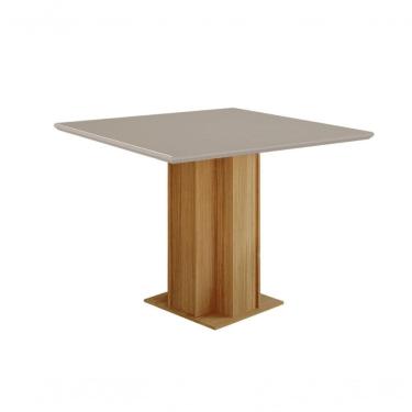 Imagem de Conjunto Sala De Jantar Sophia 95x95 Tampo Mdf/vidro 4 Cadeiras Maia Cimol Nature/offwhite/mascavo