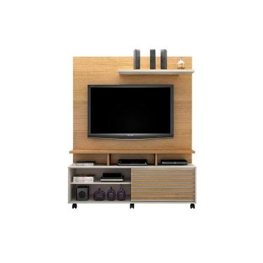 Imagem de Estante Home Theater para TV até 60 Polegadas 1 Porta Star Cinamomo/Off White - Valdemóveis