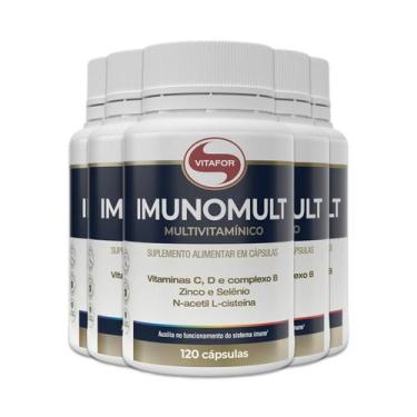 Imagem de Kit 5 Imunomult Multivitamínico Vitafor 120 Cápsulas