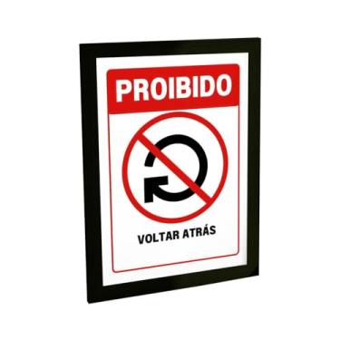 Imagem de Quadro Decorativo Aviso Proibido Voltar Atrás Poster Quarto Sala