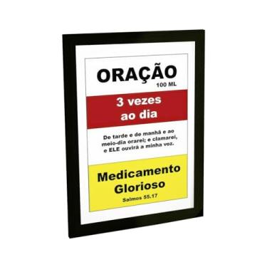 Imagem de Quadro Decorativo Religioso Medicamento Oração Poster Quarto Sala