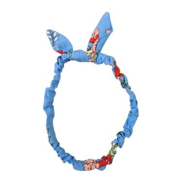 Imagem de Tiara em tecido azul claro floral bebê e moda infantil - Amora Modinha