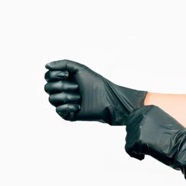 Imagem de Luva Descartavel Vinilflex Preta Vabene 10 caixas Tamanho M, M, Preta