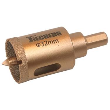 Imagem de JIECHENG Serra Copo de Diamante Brasada de 1-1/4 Polegada com Broca Central para Cerâmica, Porcelana, Azulejo, Vidro, Granito, Quartzo, Mármore, Pedra Preciosa, Perfuração A Seco 32 Mm