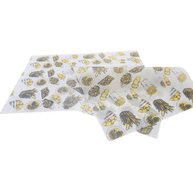 Imagem de Papel Anti Gordura Para Caixa Batata Frita Lanches Delivery