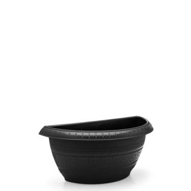 Imagem de Vaso Meia Lua Grande Jardim Horta 3,3l Kit 4 Pçs Cor Preto - Plasmont