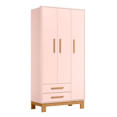Imagem de Guarda Roupa Infantil Q  3 Portas 2 Gavetas Qmovi Rosa
