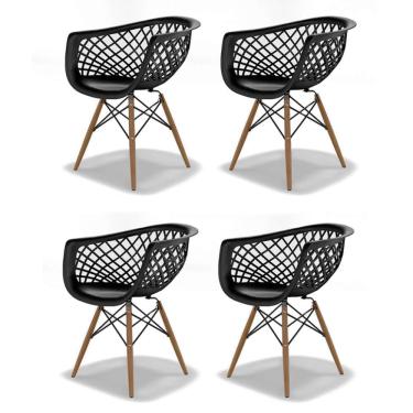 Imagem de Conjunto com 4 Cadeiras Web DSW Preto