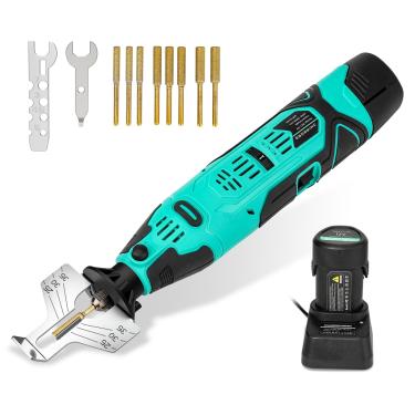 Imagem de 3mirrors Kit De Afiador Motosserra Elétrica - Ferramenta 12 V Com 8 Brocas Diamantadas Revestidas Titânio (Rodas) E Guia Ângulo, E-Book Chave Inglesa.