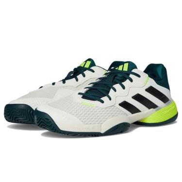 Imagem de adidas Tênis infantil unissex Barricade (criança pequena), Branco/Preto/Aurora Ivy, 17