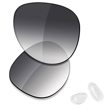 Imagem de SAUCER Lentes de reposição premium e protetores de nariz para óculos de sol Oakley Elmont L OO4119 60 mm High Defense - Cinza Gradiente Tint