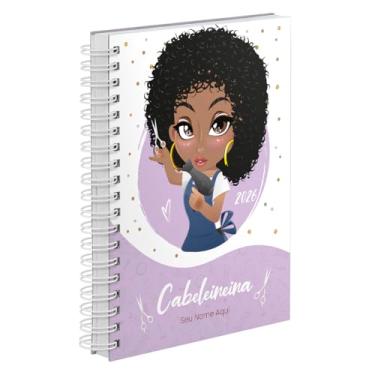 Imagem de Agenda Comercial 2026 Personalizada Capa Dura Cabeleireira Crespo Cores (Lilás)