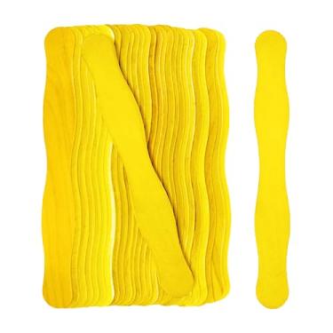 Imagem de Mandala Crafts Alças De Ventilador Amarelas - Palitos Madeira Ondulados, 8", 100 Picolé Gigantes Para Artesanato, Programas Casamento, Lances E Pás Leilão