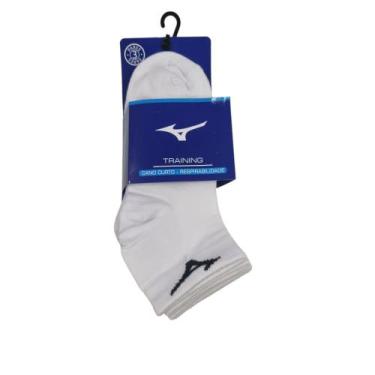 Imagem de Kit Meia Mizuno Training Basic Cano Curto 3 pares - Branca, Branco, 33