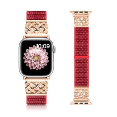 Imagem de Chinber Pulseiras de nylon compatíveis com Apple Watch séries 10, 9, 8, 7, 6, 5, 4 e 3 de 38 mm, 40 mm, 40 mm, 41 mm, 42 mm, 45 mm, 46 mm, 49 mm, SE, Ultra 2 1