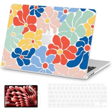Imagem de AKIT Compatível com MacBook Air 13 polegadas 2025 2024-2022 M4 M3 M2 A3240 A3113 A2681, capa rígida para laptop padrão + protetor de tela + capa de teclado para MacBook Air 13,6 polegadas
