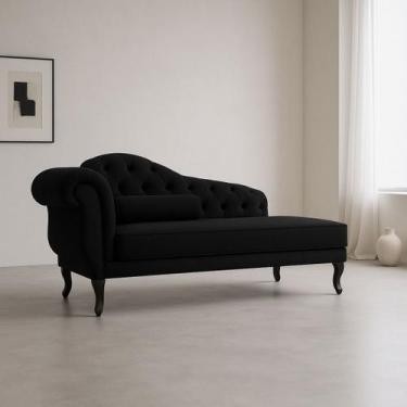 Imagem de Chaise Recamier 150 cmEm Veludo Pés Luis XV Capitonê de luxo - Divani,