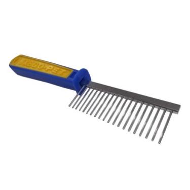 Imagem de Pente Aço Cabo Plastico Profissional Banho Tosa 20 Dentes - SAVANA