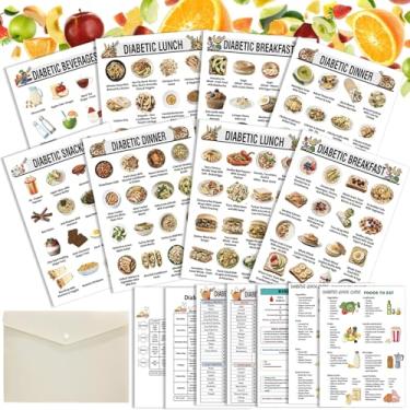 Imagem de TRESSON Planejador de refeições para diabéticos, infográficos, inclui alimentos para evitar, lista de vitaminas com baixo teor de carboidratos para controlar o açúcar no sangue