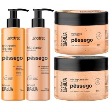 Imagem de Kit Banho Premium Labotrat Pêssego Completo 4 Produtos C/ Sais Cheiro 