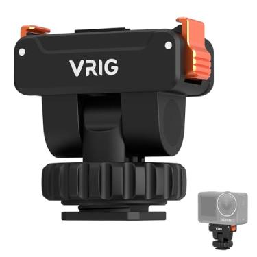 Imagem de VRIG Adaptador Cold Shoe com suporte magnético rápido para DJI Osmo Action 3/4/5 Pro, inclinação 180 ajustável, adaptador de câmera AC-36 Hot Shoe com tripé compatível com rosca de 1/10.2 cm