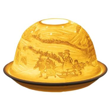 Imagem de XLWLLNJ Suporte para velas, suporte para velas, cerâmica, tigela decorativa, ornamento de mesa para prateleira, feriado, festa, sala de estar, Boneco de Neve