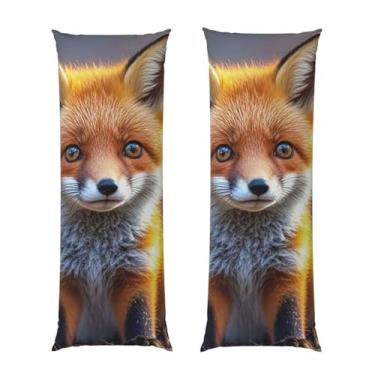 Imagem de Capa de travesseiro corporal com zíper oculto, fronha longa de microfibra macia e respirável para travesseiro corporal, linda capa de almofada de raposa para dormir, presente de cama, 50 x 137 cm