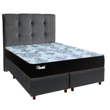 Imagem de Conjunto Cama Box Blindado Casal + Colchão Molas Ensacadas Life Gold P