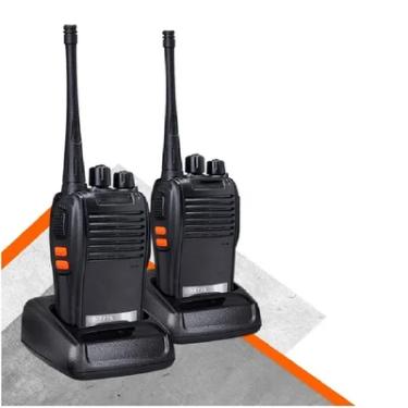 Imagem de Kit 2 Radios Comunicador Ht 777s Vhf/uhf 16 Canais Walk Talkie Recarregavel   C/nf