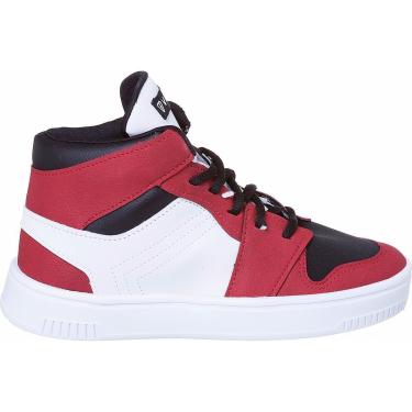 Imagem de Tênis Infantil Menino Cano Alto Botinha Casual Abotinado Confortável e Leve Pé com Pé Vermelho-Masculino