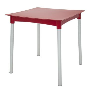 Imagem de Mesa Tramontina Diana Em Polipropileno Vermelho Com Pernas De Alumínio Anodizado