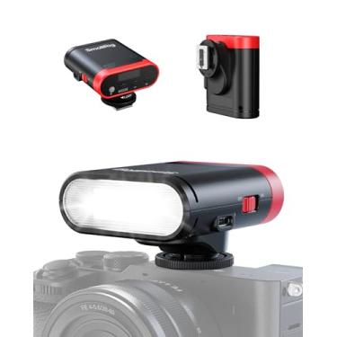 Imagem de SmallRig Mini flash de câmera RS20 para Canon para Sony, GN12 Speedlite Flash para câmera com tela OLED de bateria de 2000 mAh, 8 níveis 500 flashes de potência total/1,8s reciclagem/6500K, modo A/M 1