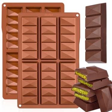 Imagem de Molde de barra de chocolate com 6 cavidades knafeh barra de chocolate pistache, molde espesso de barra de chocolate profundo, molde de barra de chocolate de silicone para chocolate dubai, doces,