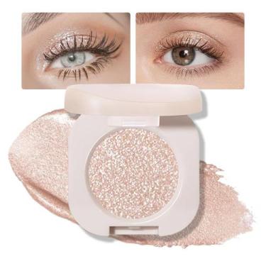Imagem de Sombra de olhos FeiCuiYun Monochrome Glitter Castanho Claro (11) Vegan