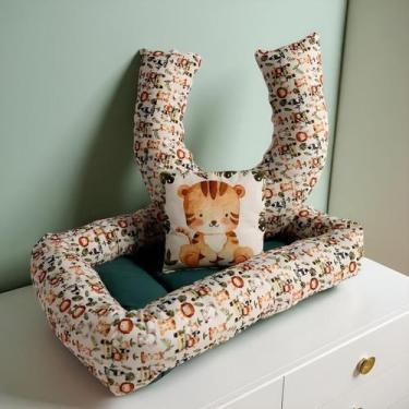 Imagem de Kit Ninho Redutor + Almofada Amamentação 3pçs Bebê Zoo - Carinha de An