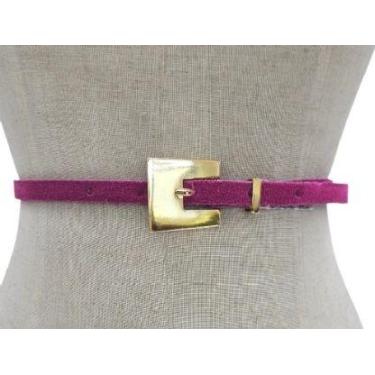 Imagem de Cinto feminino couro fino camurça qualidade sofisticado MA008 - Barão 