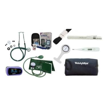 Imagem de Kit Acadêmico De Enfermagem Esfigmo Rappaport Duplo Com Oximetro - P, 