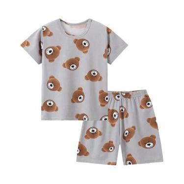 Imagem de Conjunto De Pijama Infantil Casual Com Estampa De Urso Joker, 2 Peças,