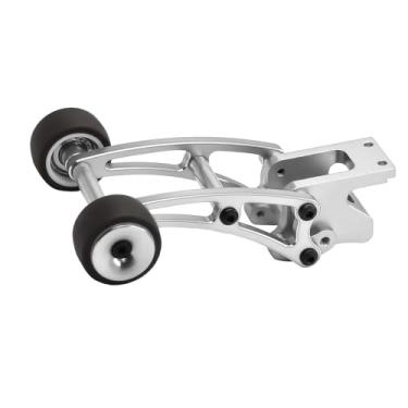 Imagem de harayaa Acessório para cabeça e roda de carro RC, fácil de instalar, atualização leve, liga de alumínio, peça para carro RC, barra de roda para 1/14 14210, Prata