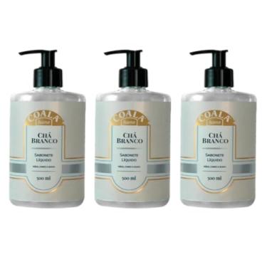 Imagem de Kit com 3 Sabonetes Líquidos Chá Branco Coala Home – 500 ml Cada – Fragrância Relaxante – Para Mãos e Corpo – Hidrata e Perfuma
