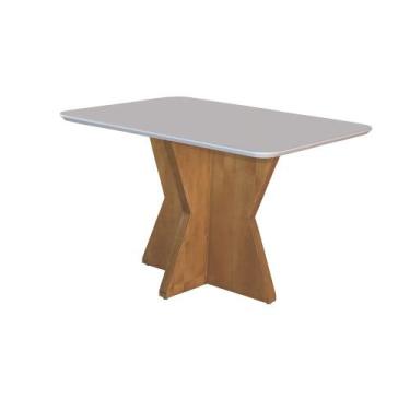 Imagem de Mesa de Jantar Cristal 120 x 90cm Tampo Off White - Mundial, Mel