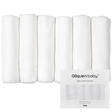Imagem de Cobertor GLLQUEN BABY de musselina e algodão para menino, cobertores de musselina para meninas, quadrados para recém-nascidos, respiráveis e macios, cobertores de bebê finos, panos absorventes duplos