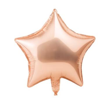 Imagem de Kit 10 Balão Estrela Metalizado 18" (45cm) Foil – Diversas Cores – Decoração de Festa, Aniversário, Casamento, Formatura, Chá Revelação, Eventos, Balão Hélio ou Ar (rosé gold)