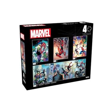 Imagem de Buffalo Games - Marvel - Pacote múltiplo 4 x 1 - Homem-Aranha - Quebra-cabeças de várias peças para adultos - Quebra-cabeça desafiador perfeito para noites de jogo - Tamanho final varia