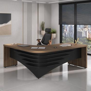 Imagem de Mesa Tamburato Diretor Ii Ld - Nogal/Preto 6128