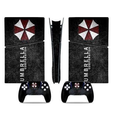 Imagem de MaD Vision® Conjunto de películas de vinil extraduráveis para PS5 Digital Slim + 5 pares de anéis de mira | Kit de adesivos resistentes a arranhões para PlayStation 5 + 2 controles – para