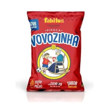 Imagem de Vovozinha Pipoca Doce Tradicional, Sabor Original, Salgadinho de Milho, Vermelho, 10x60g