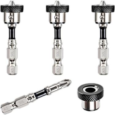 Imagem de Conjunto de 4 peças Teursa KEWAYO Conjunto de parafusos magnéticos premium para drywall - brocas PH2 para placa de gesso - Broca de posicionamento de haste hexagonal - fácil instalação em drywall